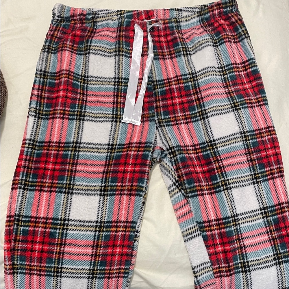 Urban Planet Plaid Wide Leg Pants - Red, Black, White